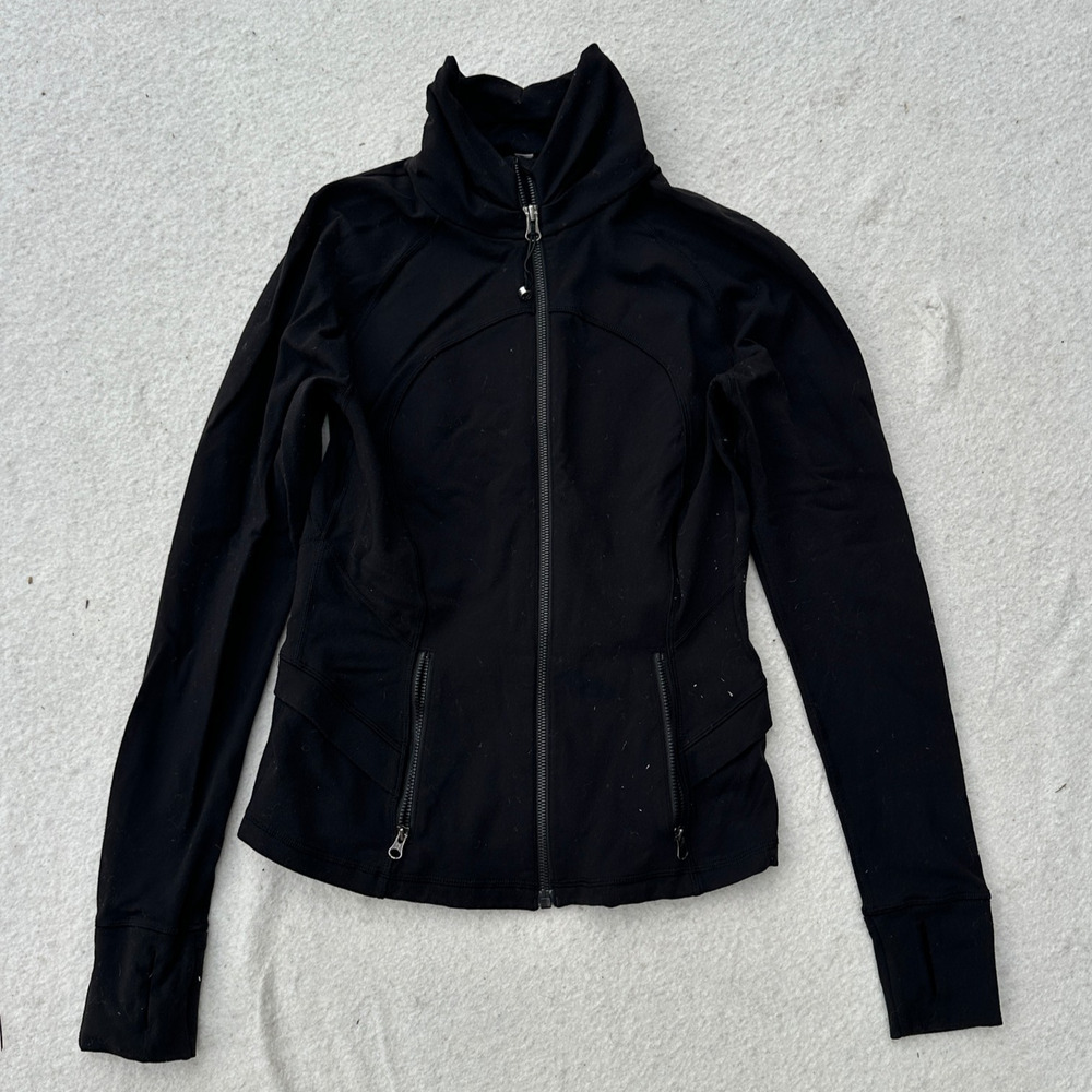 Lululemon Hustle In Your Bustle Jacket Women's Size 8 BLACK Full Zip Luon Yoga